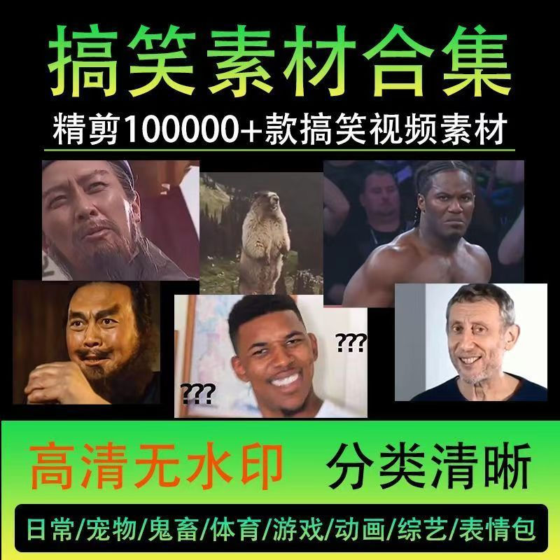 100000份高清搞笑素材合集，二创作者的福音-龙龙资源网