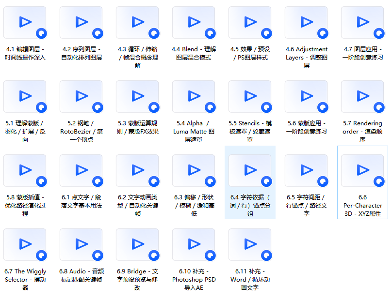 全套AE视频教程，希望对大家有所帮助！