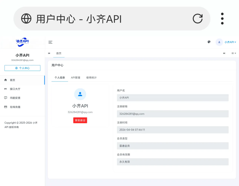 小齐API管理系统源码-龙龙资源网