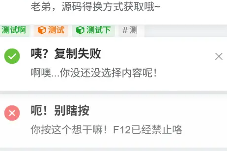 子比主题 – 禁用F12、禁用Ctrl+S、禁用Ctrl+U、禁用Ctrl+Shift+I、右键菜单、复制成功、失败提醒任务提醒弹窗代码-龙龙资源・资源分享・龙龙资源网・龙龙网络・技术网博客