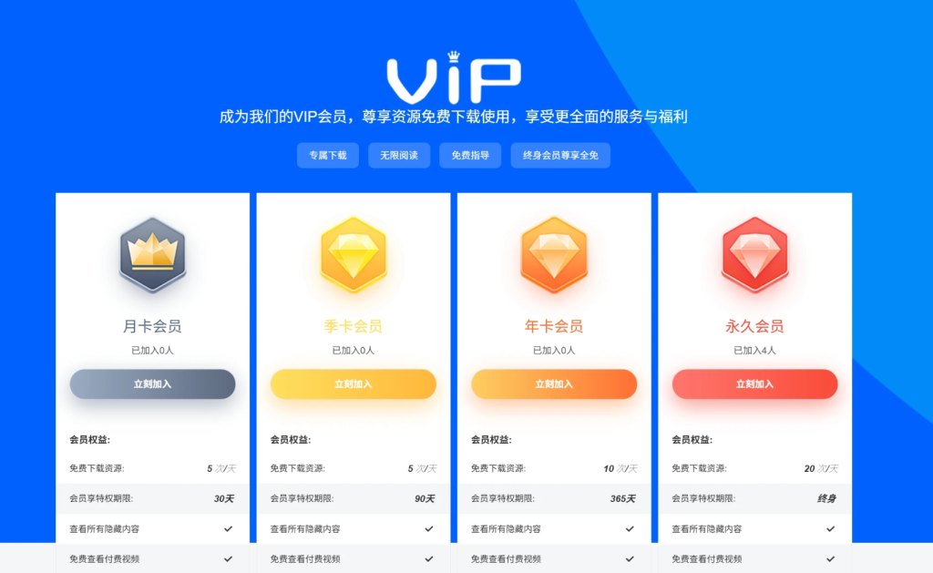 图片[1]-子比主题 – VIP会员权益页面（第二版）-龙龙资源网・免费PHP网站源码模板,插件软件资源分享平台！