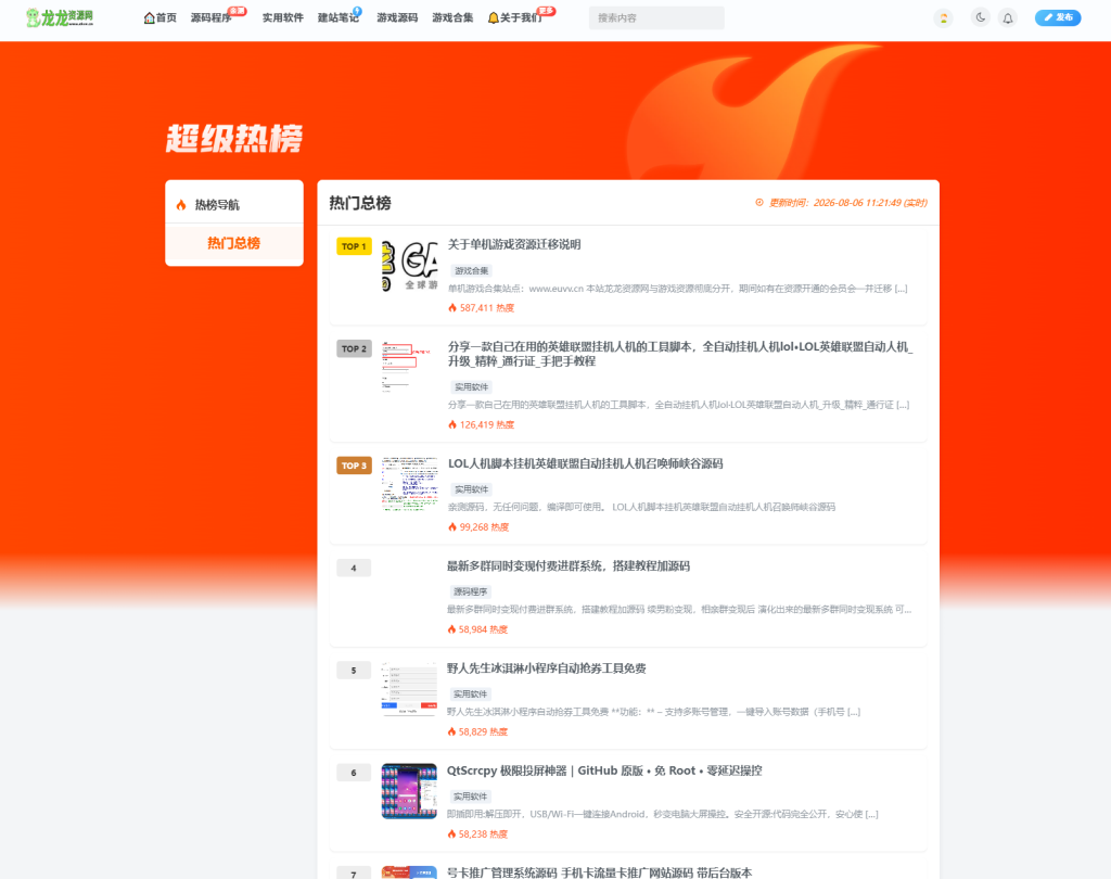 图片[1]-子比主题 – 新排名榜页面样式（两款）-龙龙资源网・免费PHP网站源码模板,插件软件资源分享平台！