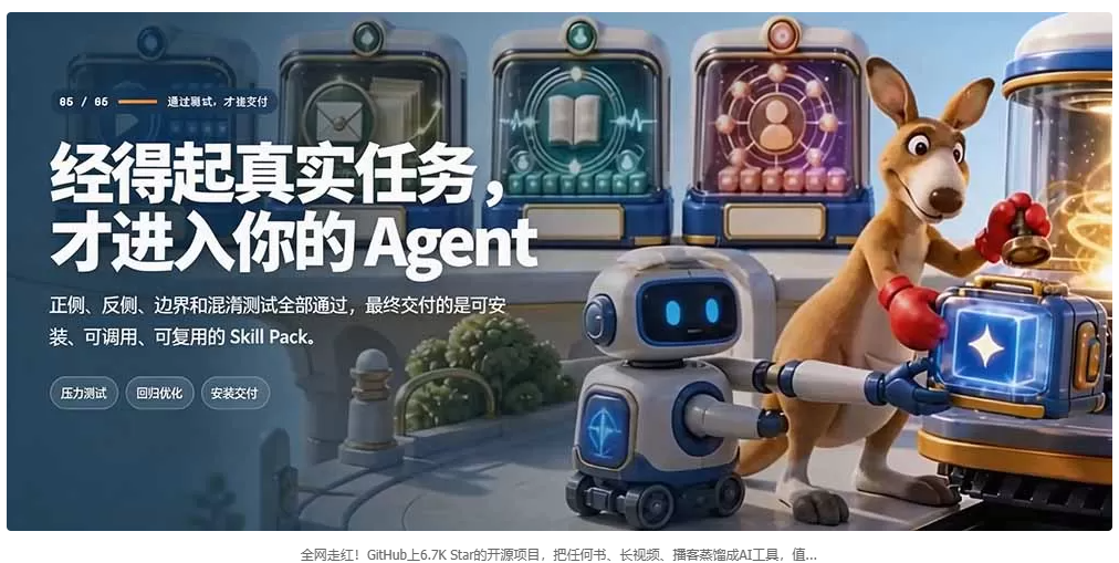 图片[3]-全网走红！GitHub上6.7K Star的开源项目，把任何书、长视频、播客蒸馏成AI工具，值… -龙龙资源网・免费PHP网站源码模板,插件软件资源分享平台！